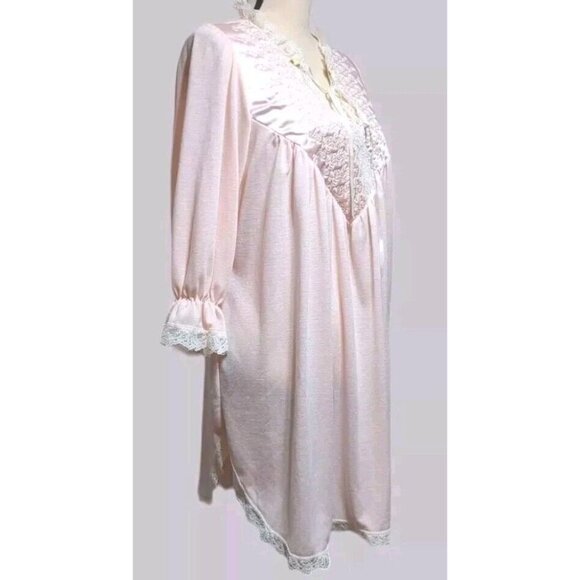Vtg Women's Indulgence Nightgown Pink Sz M Lace Angelic Feminine Fairy 90s Y2K - Picture 2 of 13